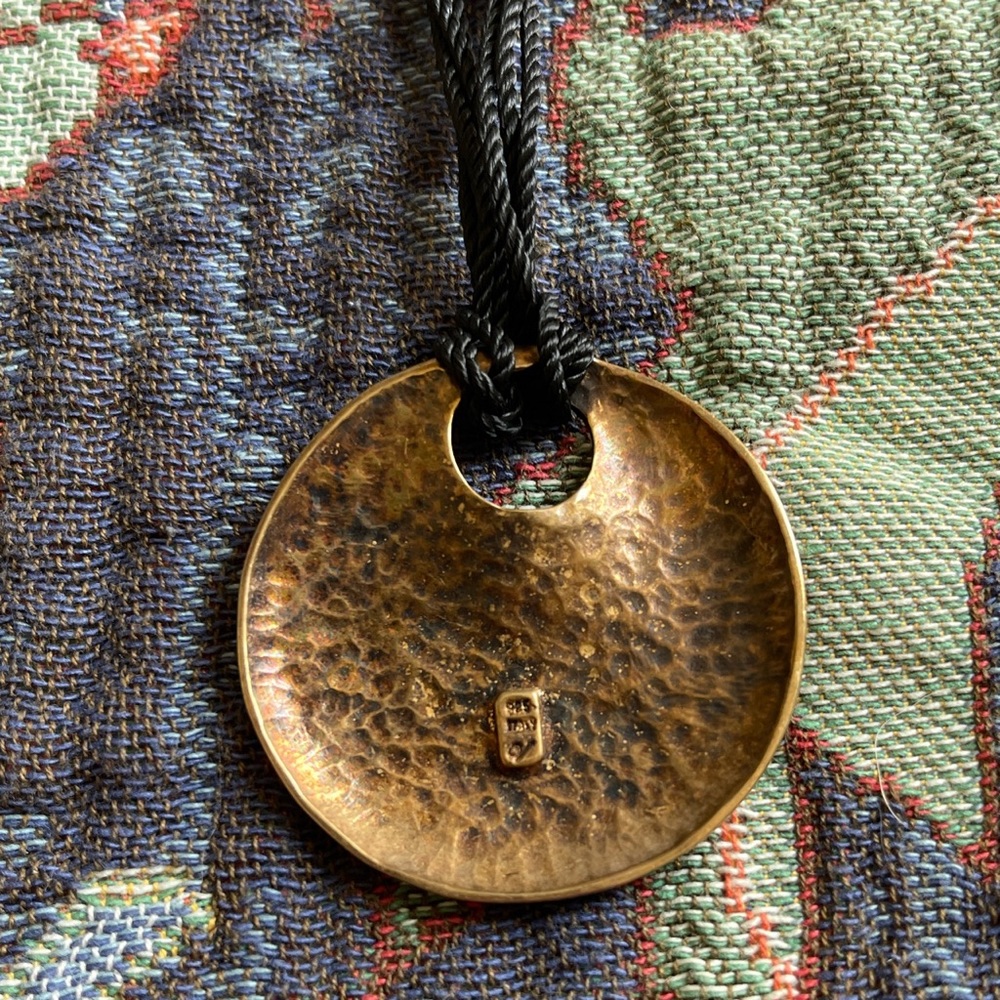 Vintage 925 Sterling Copper Medallion Necklace 🐦‍⬛ - Picture 4 of 4